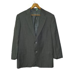 VTG Ermenegildo Zegna 100% Blazer Men's 56R (43R) Muted Green Red Thread EUC